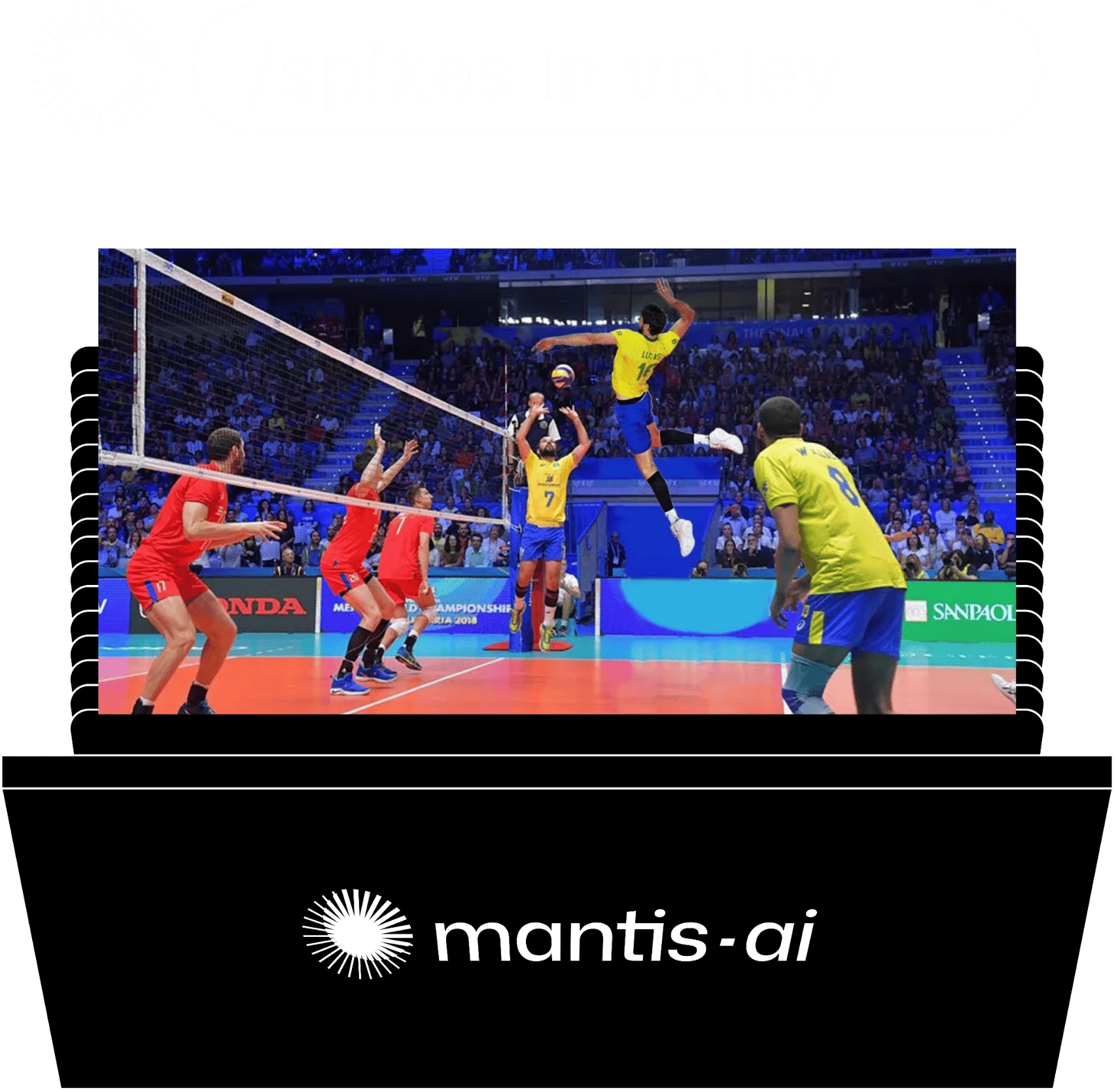 Volleyball player with semantic search interface